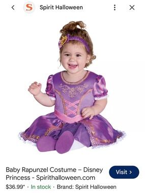 Spirit Purple Rapunzel Toddler Princess Dress with Gold Accents